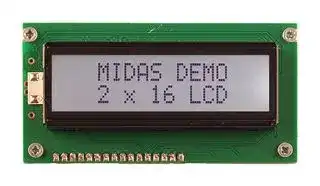 MC21605A6W-FPTLW3.3-V2: Alphanumeric LCD, 16 x 2, Black on White, 3.3V, Parallel, English, Japanese, Transflective