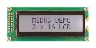 MC21605B6W-FPTLW3.3-V2: Alphanumeric LCD, 16 x 2, Black on White, 3.3V, Parallel, English, Japanese, Transflective