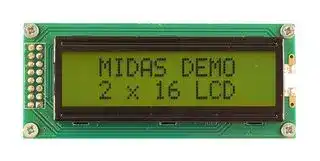 MC21605B6W-SPTLY3.3-V2: Alphanumeric LCD, 16 x 2, Black on Yellow / Green, 3.3V, Parallel, English, Japanese
