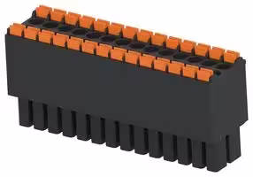 1-2842487-4: Pluggable Terminal Block, Black, 3.5 mm, 28 Ways, 24 AWG, 16 AWG, 1.3 mm², Push In