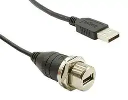 PXM0023/A/0M50/A: USB Cable, Sealed Type A Receptacle to Type A Plug, 500 mm, 19.7 ", USB 2.0, Black