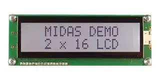 MC21609AB6W-FPTLW3.3-V2: Alphanumeric LCD, 16 x 2, Black on White, 3.3V, Parallel, English, Japanese, Transflective