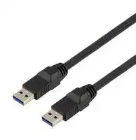 CAU3HFAA-BLK-05M: USB CABLE, 3.0 TYPE A PLUG-A PLUG, 0.5M