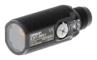 E3F1-RP21 OMI: Photoelectric Sensor, E3F1 Series, M12, 3 m, Retroreflective, PNP Open Collector, 10 Vdc to 30 Vdc