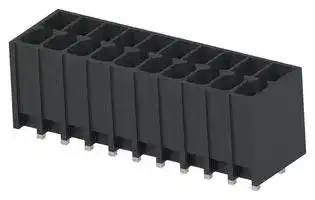 1-2842489-0: Terminal Block, 2Row, Black, Header, 3.5 mm, 20 Ways, 8 A, 300 V, Through Hole Vertical