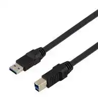 CAU3HFAB-BLK-05M: USB CABLE, 3.0 TYPE A PLUG-B PLUG, 0.5M