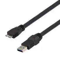 CAU3HFAMB-BLK-105M: USB CABLE, 3.0 A PLUG-MICRO B PLUG, 1.5M