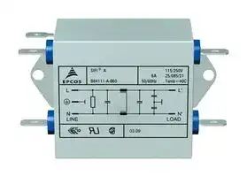B84111A0000A110: Power Line Filter, General Purpose, 250 V, 10 A, Single Phase, 1 Stage, Chassis Mount
