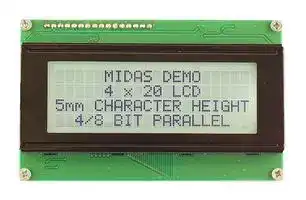 MC42005A6W-FPTLW3.3-V2: Alphanumeric LCD, 20 x 4, Black on White, 3.3V, Parallel, English, Japanese, Transflective