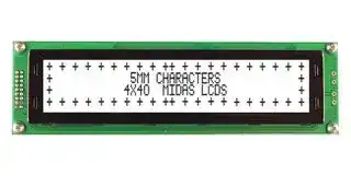 MC44005A6W-FPTLW3.3-V2: Alphanumeric LCD, 40 x 4, Black on White, 3.3V, Parallel, English, Japanese, Transflective