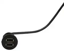 MP009824: USB Cable, C4 Panel Dual Type A Receptacle to Free End, 1 m, 3.3 ft, USB 2.0, Black