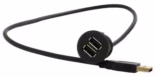 MP009826: USB Cable, C4 Panel Dual Type A Receptacle to Type A Plug, 500 mm, 19.7 ", USB 2.0, Black