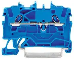 2001-1204: DIN Rail Mount Terminal Block, 2 Ways, 22 AWG, 14 AWG, 1.5 mm², Clamp, 17.5 A