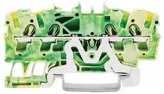 2002-1407: DIN Rail Mount Terminal Block, 4 Ways, 22 AWG, 12 AWG, 4 mm², Clamp, 24 A