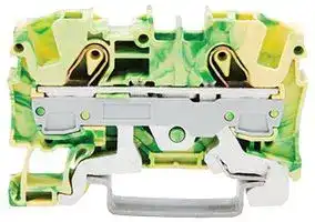 2006-1207: DIN Rail Mount Terminal Block, 2 Ways, 20 AWG, 8 AWG, 6 mm², Clamp, 41 A