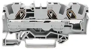 2006-1301: DIN Rail Mount Terminal Block, 3 Ways, 20 AWG, 8 AWG, 6 mm², Clamp, 41 A