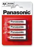 R6REL/4BP.: Battery, 1.5 V, AA, Zinc Carbon, Raised Positive and Flat Negative, 4