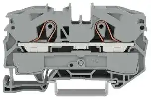 2016-1201: DIN Rail Mount Terminal Block, 2 Ways, 20 AWG, 4 AWG, 16 mm², Clamp, 76 A