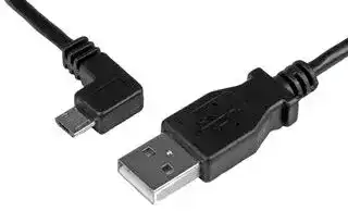 USBAUB1MLA: USB Cable, Micro-USB Charge-and-Sync Cable M/M, Left-Angle Micro-USB, 30/24AWG, 1m (3ft)