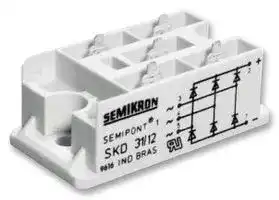 SKBT28/14: Bridge Rectifier, Single Phase, 1.4 kV, 30 A, Module, 8 Pins, 2.25 V