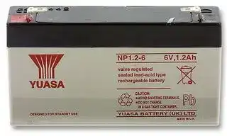 NP1.2-6: Rechargeable Battery, NP Series, Valve Regulated, Single Cell, 6 V, Lead Acid, 1.2 Ah