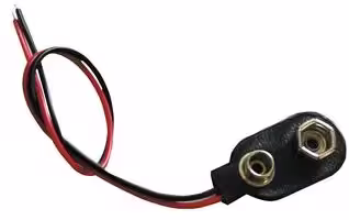 HH-3449: Battery Retainer Clip, PP3 (9V) x 1, Through Hole, Wire Leads