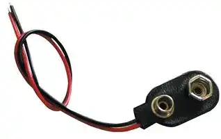 HH-3449: Battery Retainer Clip, PP3 (9V) x 1, Through Hole, Wire Leads