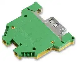 WK4SL/U: DIN Rail Mount Terminal Block, 2 Ways, 22 AWG, 10 AWG, 6 mm², Screw