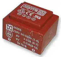 44049: PCB Transformer, EI 30 x 10.5, Encapsulated Safety Isolating, 230V, 6V, 1 VA, 50Hz / 60Hz