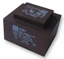 44381: PCB Transformer, EI 66 x 23, Encapsulated Safety Isolating, 230V, 2 x 12V, 30 VA, 50Hz / 60Hz