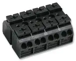 862-504.: Panel Mount Barrier Terminal Block, 2 Row, 4 Ways, 20 AWG, 12 AWG, 32 A