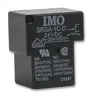SRGA-1C-SL-24VDC: General Purpose Relay, SRG Series, Power, Non Latching, SPDT, 24 VDC, 20 A