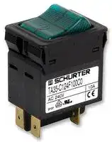CBE TA35-C124F200C0: Thermal Circuit Breaker, Green, TA35, 20 A, 2 Pole, 60 V, 240 V, Panel