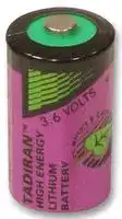 SL750/S.: Battery, 3.6 V, 1/2AA, Lithium Thionyl Chloride, 1.1 Ah, Raised Positive and Flat Negative, 1
