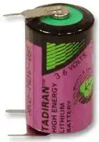 SL750/PT.: Battery, 3.6 V, 1/2AA, Lithium Thionyl Chloride, 1.1 Ah, PCB Pins, 1