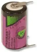 SL-550/PT: Battery, 3.6 V, 1/2AA, Lithium Thionyl Chloride, 800 mAh, PCB Pins, 1