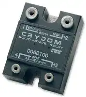 D06D100: Solid State Relay, SPST-NO, 100 A, 60 VDC, Panel Mount, Screw, DC Switch