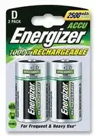 626149: Rechargeable Battery, Pack of 2, 1.2 V, Nickel Metal Hydride, 2.5 Ah, D, 2